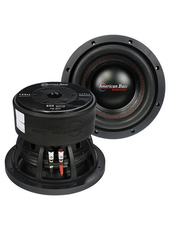 American Bass HD822 8 in. Woofer 400W RMS & 800W Max Dual 2 Ohm Voice Coil