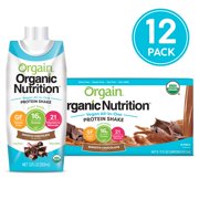 Orgain Organic Vegan Plant Based - Smooth Chocolate - 16g Protein (11 oz, 12 ct)