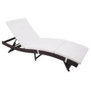 Ktaxon Patio Rattan Chaise Outdoor Lounge Chair Adjustable Backrest with Pillow