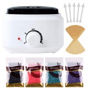 IMAGE Waxing Body Wax Warmer Kit for Hair Removal at Home Waxing Kit for Women Include 4 pack Wax Beans & Waxing Sticks,White