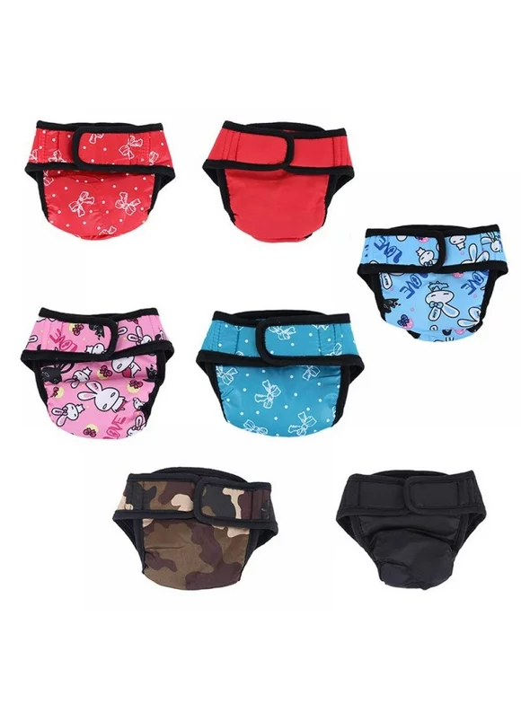 SLPUSH Dog Diapers Washable Female Dog Diapers Wraps, Pet Female Dog Physiological Pants Diaper Underwear Washable Sanitary Panties Reusable Waterproof