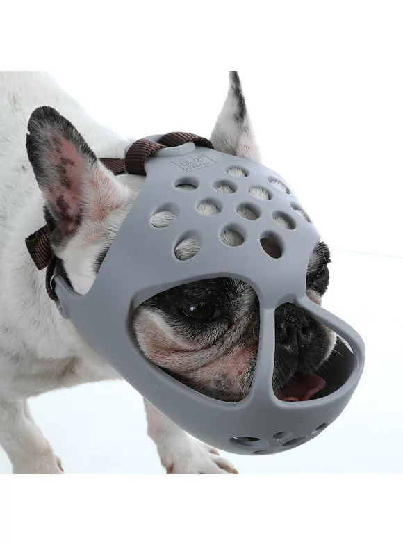 Dog Muzzle for Short Snout Dogs Breathable Holes Biting Chewing