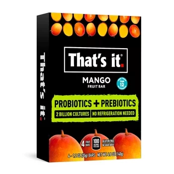 That's it. Gluten-Free Soft & Chewy Pre & Probiotic Mango Fruit Bars, 1.2 oz, 4 in Shelf Stable Box