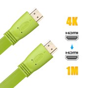 EEEkit HDMI to HDMI Cable, 1M /3.3ft, High Speed, Supports 4K, UHD, FHD, 3D, Ethernet, Audio Return Channel for Blu-Ray Player, Apple TV, Xbox One, PS4, Roku, DVD Players, Play Stations, HDTV, Green