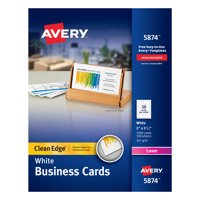 Avery Clean Edge Business Cards, Uncoated, Two-Sided Printing, 2" x 3-1/2", 1,000 Cards (5874)