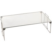 Ybm Home Stackable Mesh Shelf Silver Storage Rack for Kitchen/Office Wire Organizer 16.25 In. L x 10 In. W x 5 In. H