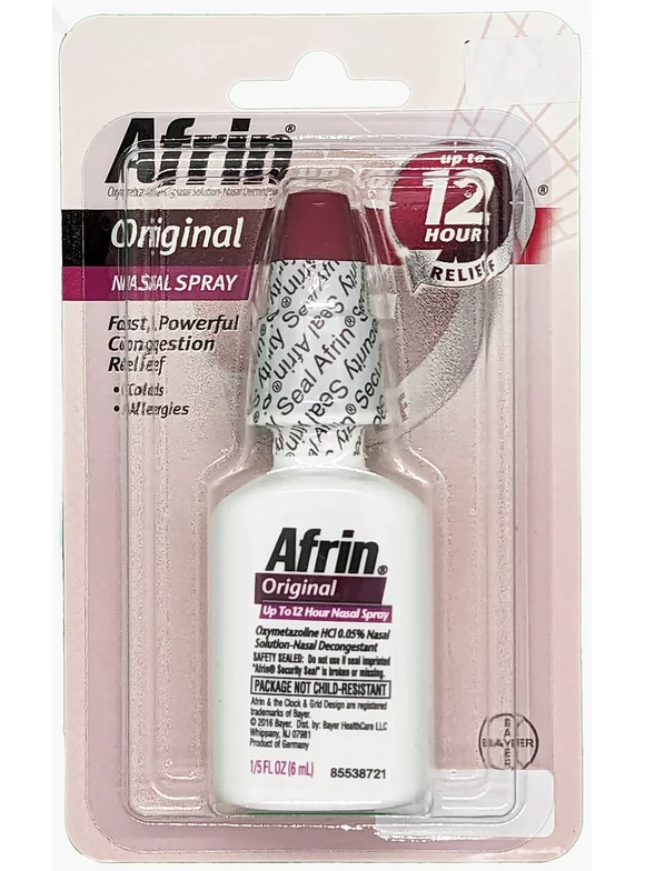 Afrin Nasal Spray 12 Hour Relief, Original, 1/5 fl oz (6 mL)