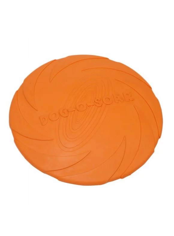 1 Pack 9 Inch Dog Flying Disc Durable Dog Toys, Nature Rubber Floating Flying Saucer for Water Pool Beach (Orange)