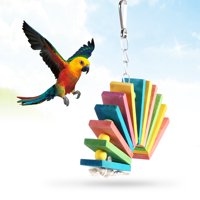 DOACT Wooden Pet Bird Parrot Chew Toy Hanging Cockatiel Parakeet Swing Cage Playing Toys New, Hanging Chew Toy, Parrot Chew Toy