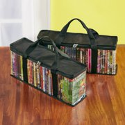 Storage Bags for DVDs, Blu-Ray, VHS, Games with Handle - Set of 2