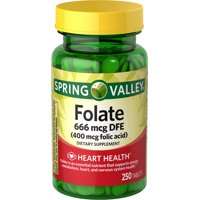 Spring Valley Folic Acid Tablets, 400 mcg, 250 Ct