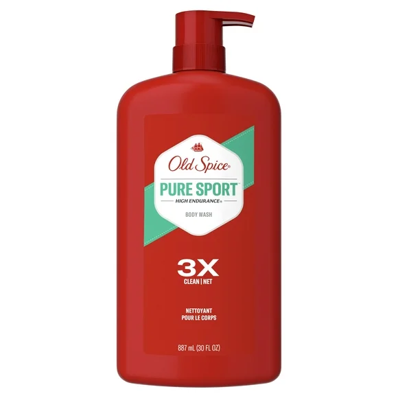 Old Spice High Endurance Body Wash for Men, Pure Sport Scent, 30 FL OZ (887 mL)