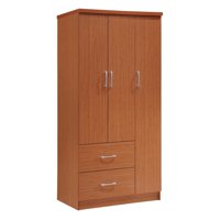 Hodedah 3-Door 36 in. Wide Armoire with 2-Drawers, Clothing Rod and 3-Shelves, Multiple Colors