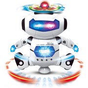 Electronic Walking Dancing Robot Toys With Music Lightening For Kids Boys Girls Toddlers, Battery Operated Robot Toy for Birthday Gift, Christmas, Easter