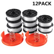 Set of 12 Replace BLACK+DECKER AF-100-3ZP Lawn Mower Spool Line String Trimmer White 30ft