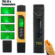 ESYNIC Digital Water Tester TDS EC Temperature Meter Test Pen Portable Water Quality Test Meter LCD Monitor for Drinking Water, Hydroponics, Aquariums, Swimming Pools - (0-9990 ppm)