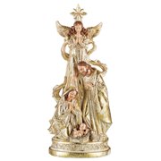 Gold Accented Nativity Scene Tabletop Statue - Seasonal Holiday Decoration for Any Room