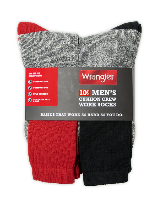 Wrangler Men's Heavy Boot Socks, 10 Pair