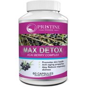 Pristine Foods Max Detox Colon Cleanse Weight Loss Pills - Advanced Colon Cleanser Diet Pills with Probiotics for Constipation Relief & Full Body Cleanse - 60 Capsules