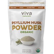 Viva Naturals Organic Psyllium Husk Powder - Fiber Support, Ultra Fine For Easy Mixing, 24 oz.
