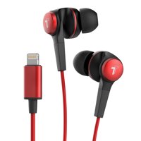 Thore iPhone Earphones with Lightning Connector (Bass Booster V120 Earbuds) In Ear Wired Headphones with Mic/Volume Control for iPhone XR/Xs Max/11/Pro Max/X/7/8 Plus - Red