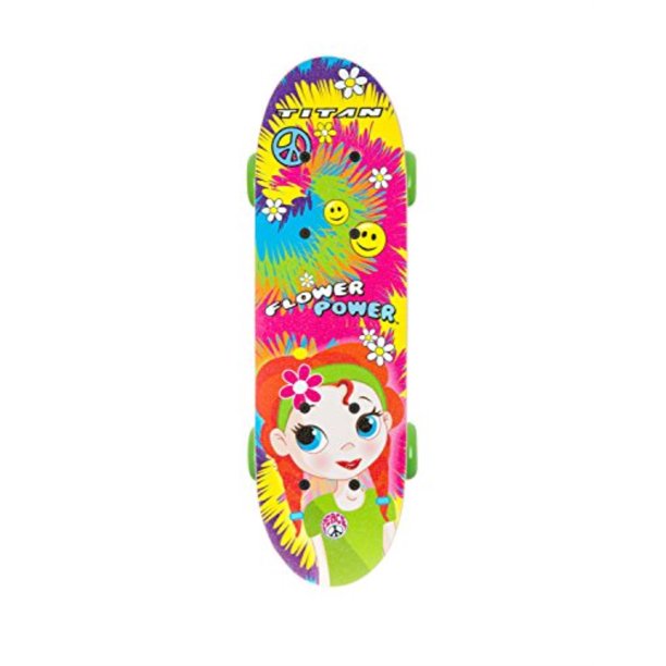 17" Titan Flower Power Princess Girls' Complete Skateboard, Multi-Color