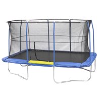 Jumpking Rectangle 10' x 14' Trampoline, with Enclosure, Blue/Yellow (Box 1 of 3)