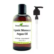 Premium Organic Moroccan Argan Oil | 8oz With Pump | Imported from Morocco | From Raw Unroasted Nuts | 100% Pure | Cold Pressed | Miracle Oil For Every Skin Condition, Hair, Nails, Anti-aging & More