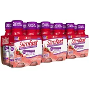 SlimFast Advanced Nutrition Meal Replacement Protein Shake, Strawberries & Cream, - Ready To Drink - 20g of Protein - 11 Fl. Oz. Bottle - 12 Count