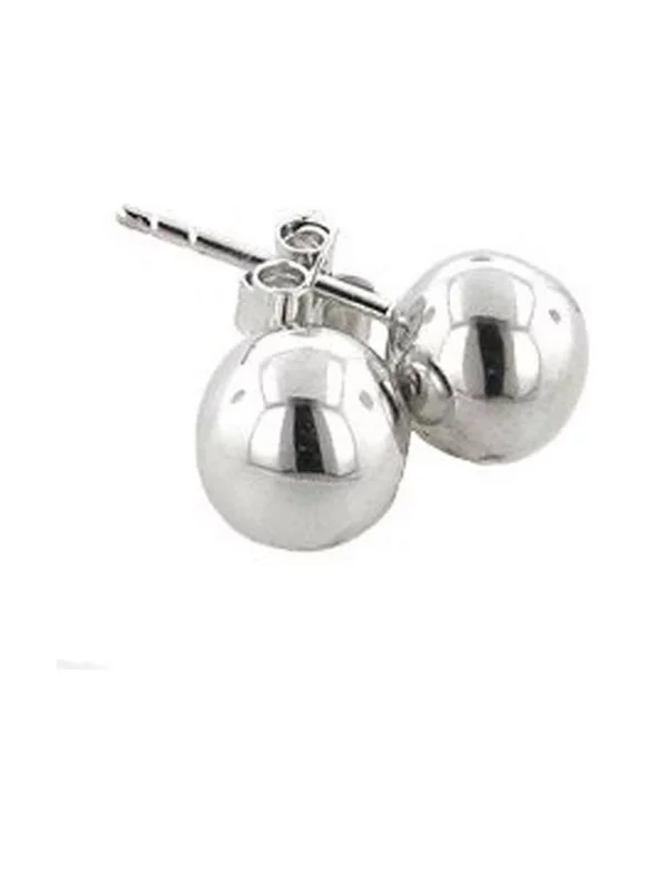 Sterling Silver 7mm Ball or Bead Earrings -1 pair
