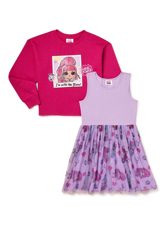 L.O.L. Surprise! Girls Tutu Dress With Pullover Sweatshirt, 2-Piece Set, Sizes 4-18