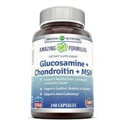 Amazing Formulas Glucosamine + Chondroitin + MSM - 240 Capsules