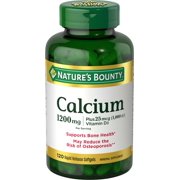Nature's Bounty Absorbable Calcium, 1200mg, Plus Vitamin D3 25mcg (1,000 IU), 120 Softgels, Mineral Supplement to Support Bone Health
