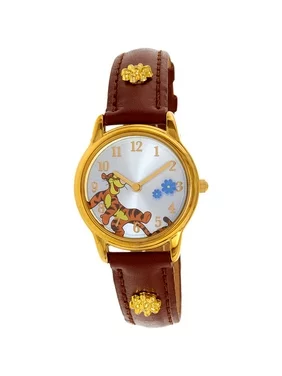 Winnie The Pooh Girl's WTP045 Gold Leather Quartz Fashion Watch