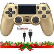 Wireless Gamepad Bluetooth  LED Light for PS4 Controller (Gold)