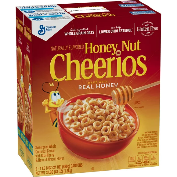 General Mills Honey Nut Cheerios Cereal 24 oz, 2-count
