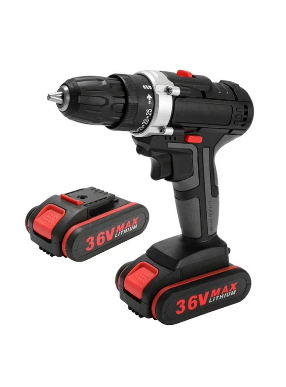 Mixfeer 36V Multifunctional Electric Impact Cordless Drill High-power Lithium Battery Wireless Rechargeable Hand Drills Home DIY Electric Power Tools