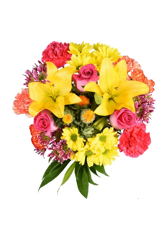 Fresh-Cut Extra Large Mixed Flower Bouquet, Minimum of 17 Stems, Colors Vary