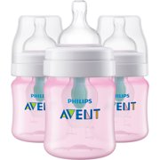 Philips Avent Anti-colic baby bottle with AirFree vent 4oz 3pk pink