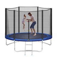 Kids Trampoline With Safety Enclosure Net And Ladder, 10x10x8.4ft 661lbs Load Outdoor Recreational Trampoline With Waterproof Jump Pad For Outdoor Toddler Trampolines, Black