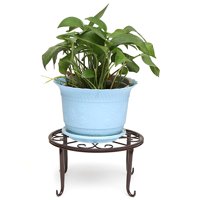 Wrought Iron Pot Plant Stand Flower Shelf Indoor Outdoor Garden Decor 24*24*13cm