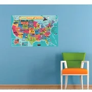 USA Map America Colorful Maps Cartoon Decors Wall Sticker Art Design Decal for Girls Boys Kids Room Bedroom Nursery Kindergarten House Fun Home Decor Stickers Wall Art Vinyl Decoration (27x30 inch)