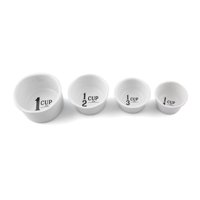White Ceramic Measuring Cups - S/4