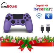 Wireless Gamepad Bluetooth  LED Light for PS4 Controller (Purple)