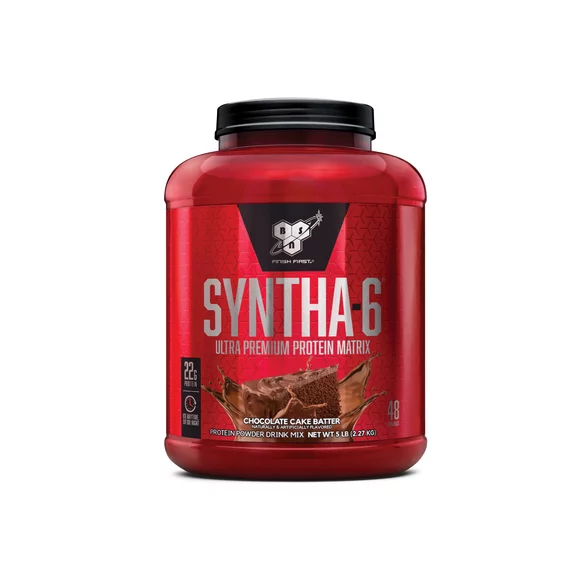 BSN Syntha 6 Whey Protein Powder, Chocolate Cake Batter, 5lb