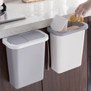 Kitchen Trash Can, Wall Mounted Garbage Can, Cabinet Door Hanging Trash Can Kitchen Cabinet Door Lid Wall-Mounted Waste with Lid Garbage Bin Waste Storage Home, 10.5"X7.4"(3.5")X11.8"
