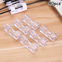 40pc Cable Clips Tidy Cord Lead Organiser Charger Holder Drop Black /White/clear