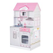 Teamson Kids Wonderland Ariel 2-in-1 Doll House & Play Kitchen - Pink / Grey
