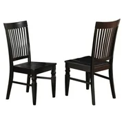 Set of 2 Chairs WEC-BLK-W Weston Dining Wood Seat Chair with Slatted Back in Black Finish
