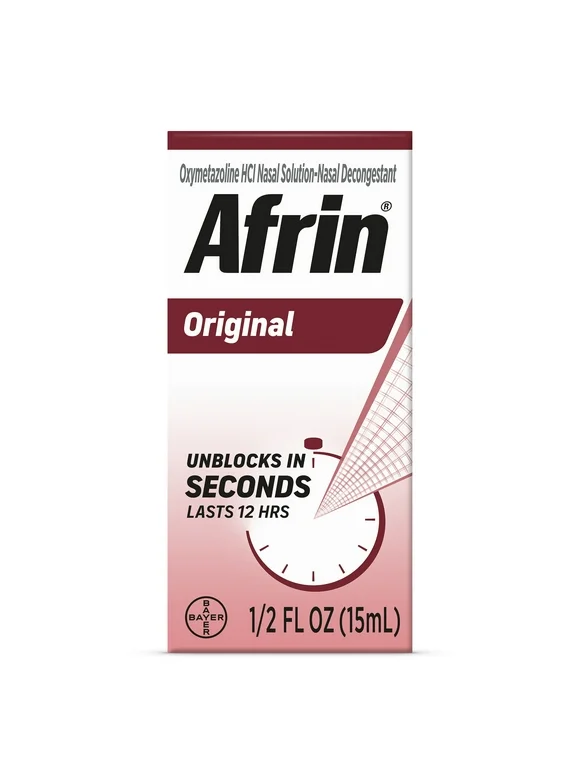 Afrin Original 12 Hour Nasal Congestion Relief Spray - 15 ml